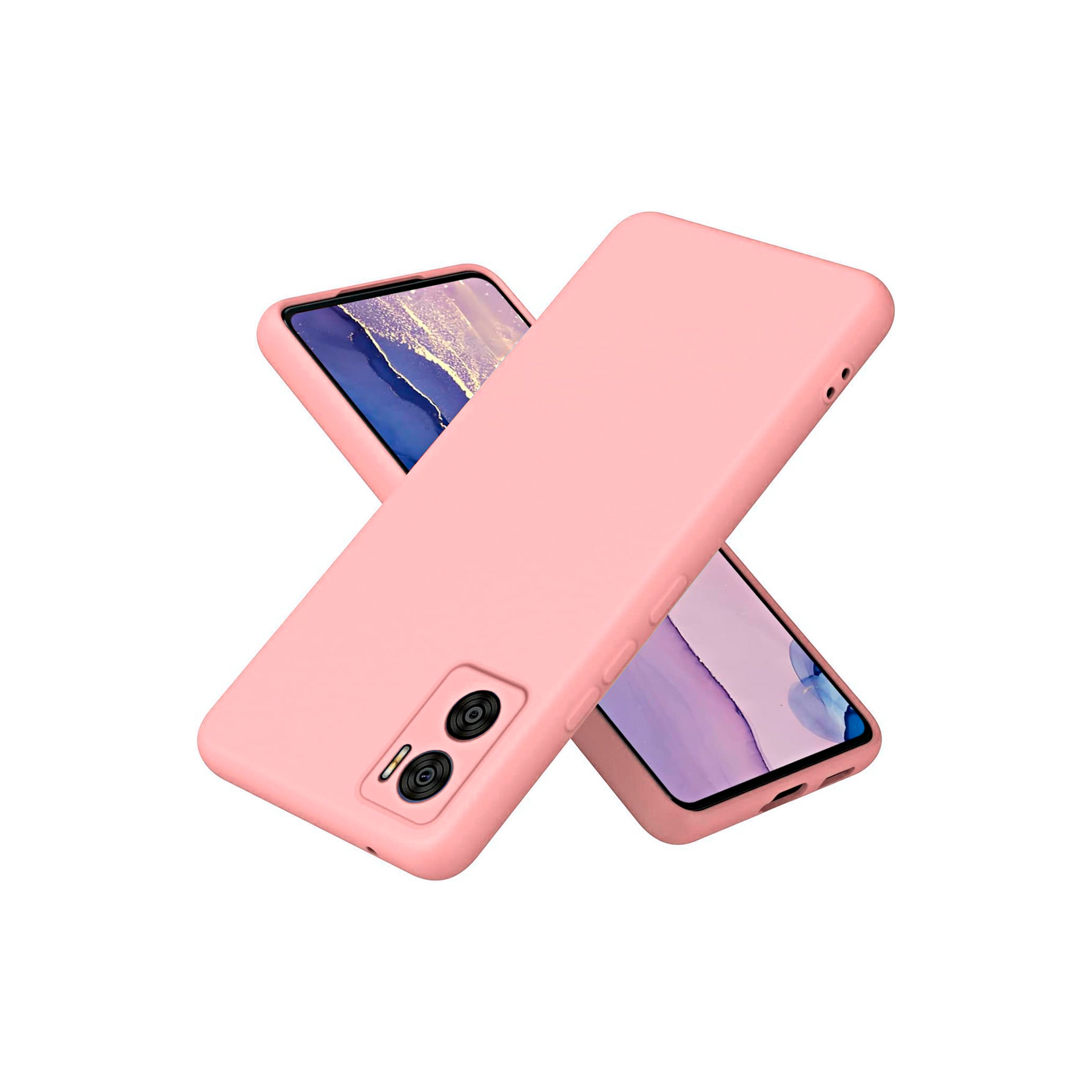 CARCASA MOTOROLA MOTO E22 E22I JOIGO FUNDA GOMA ROSA - 1