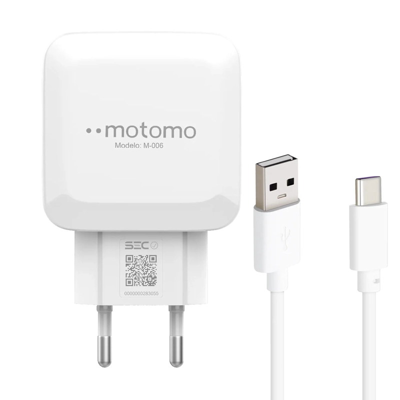 CARGADOR DE TELEFONO DOBLE PUERTO USB 5V 2.1A CABLE TIPO C - 1