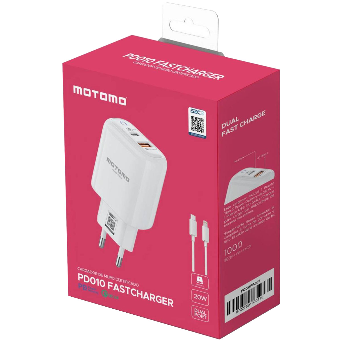 CARGADOR TELEFONO PUERTO USB 3.0 PD 20W COMPATIBLE EN IPHONE - 2