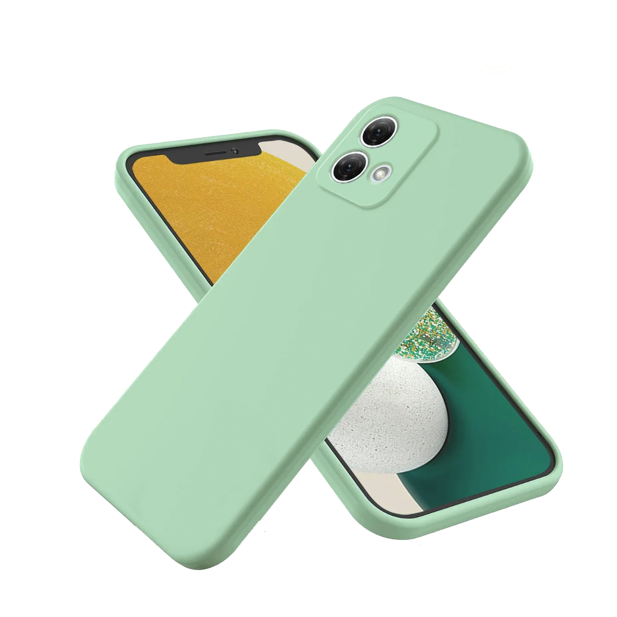 CARCASA PARA MOTOROLA G54 GOMA TURQUESA - 3