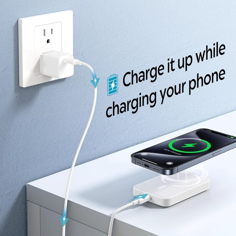 POWEBANK COMPATIBLE CON MAGSAFE CON IPHONE 10.000 MAH BLANCO - 3