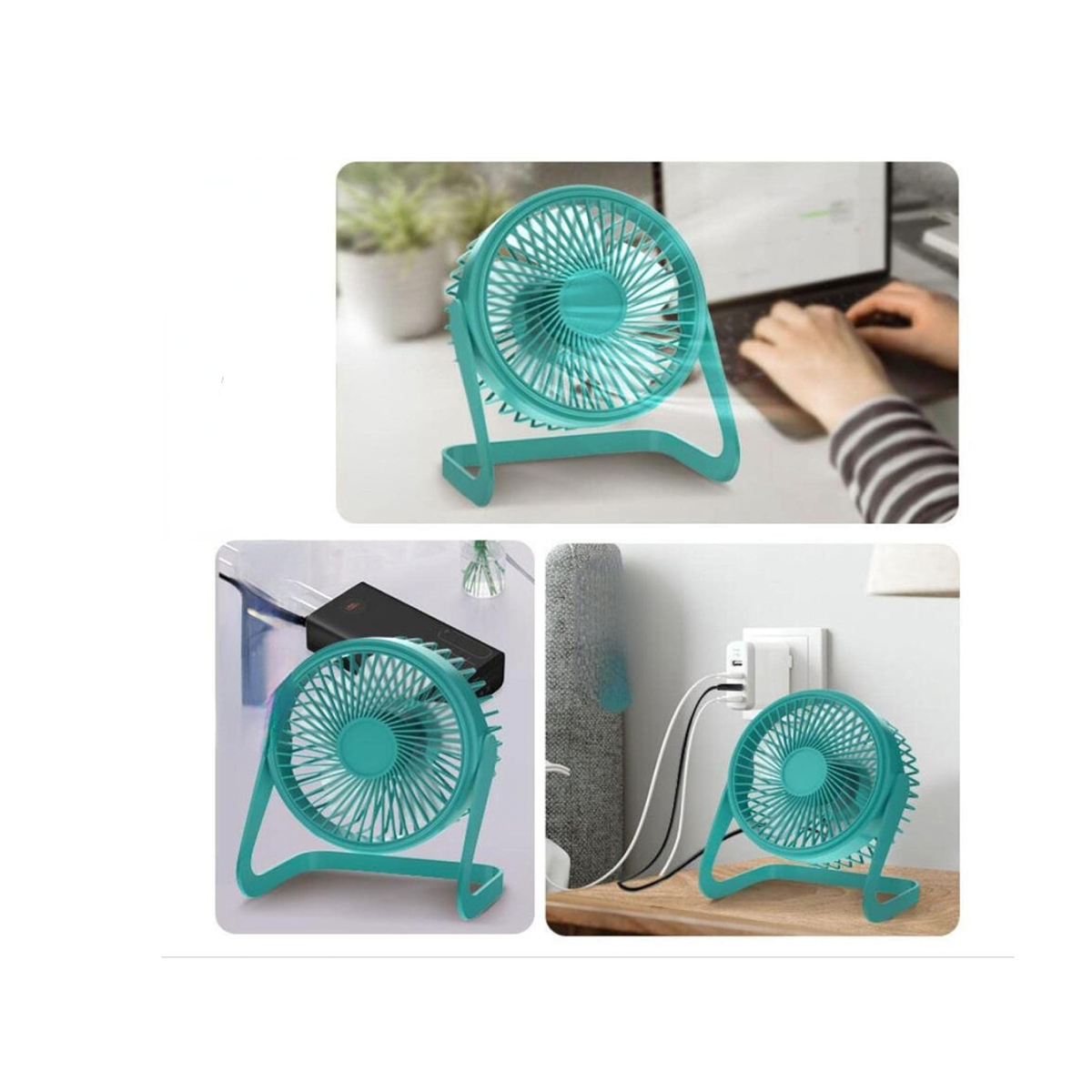 VENTILADOR PORTATIL USB OFICINA EN CUARTO 5 PULGADAS BLANCO - 4