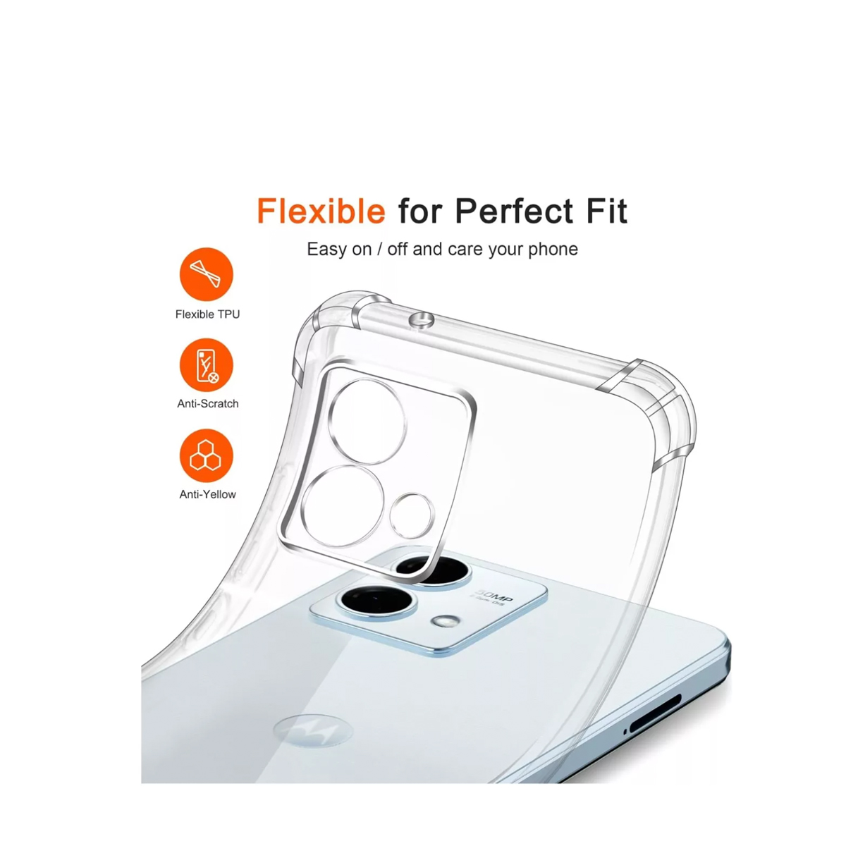 CARCASA MOTOROLA G84 JOIGO TRANSPARENTE ANTIGOLPES - 2