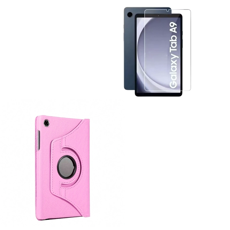 CARCASA FUNDA JOIGO PARA TAB SAMSUNG A9 NORMAL ROSADO LAMINA VIDRIO