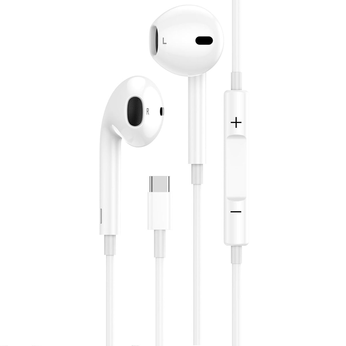 AUDÍFONOS YESIDO MANOS LIBRES CONTROL VOLUMEN BLANCO CONECTOR TIPO C - 2