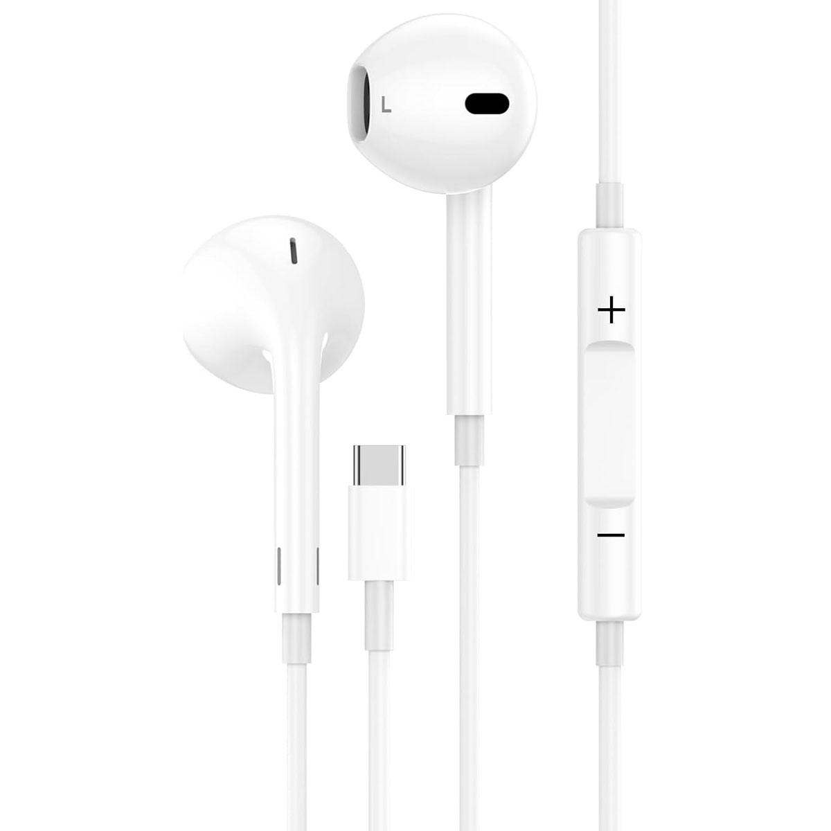 AUDÍFONOS YESIDO MANOS LIBRES CONTROL VOLUMEN BLANCO CONECTOR TIPO C - 3