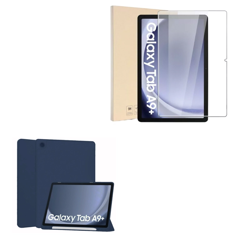 FUNDA JOIGO LAMINA VIDRIO PARA TABLET GALAXY SAMSUNG A9+ PLUS AZUL - 4