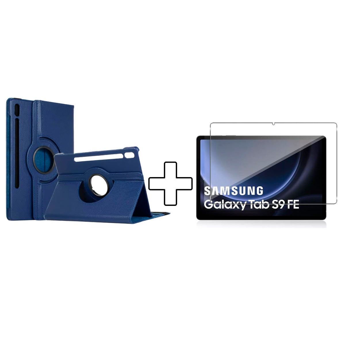 CARCASA GIRATORIA + LAMINA PARA SAMSUNG S9 FE 10.9 PULG AZUL - 1