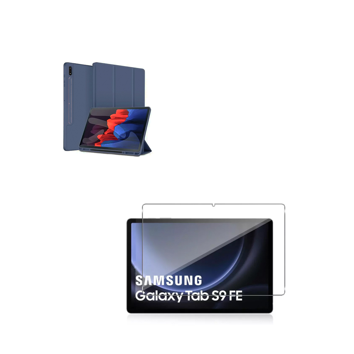 FUNDA JOIGO SMART COVER PARA SAMSUNG S9 FE 10.9 AZUL LAMINA VIDRIO - 1