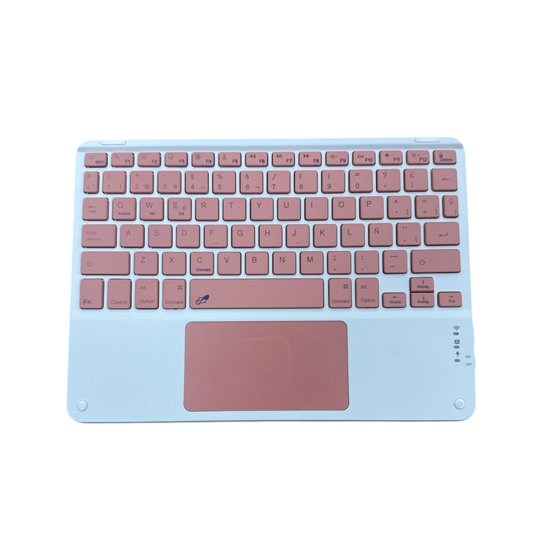 FUNDA PARA IPAD JOIGO 10.2 7 8 9NA + TECLADO ESPAÑOL TOUCHPAD ROSA - 2