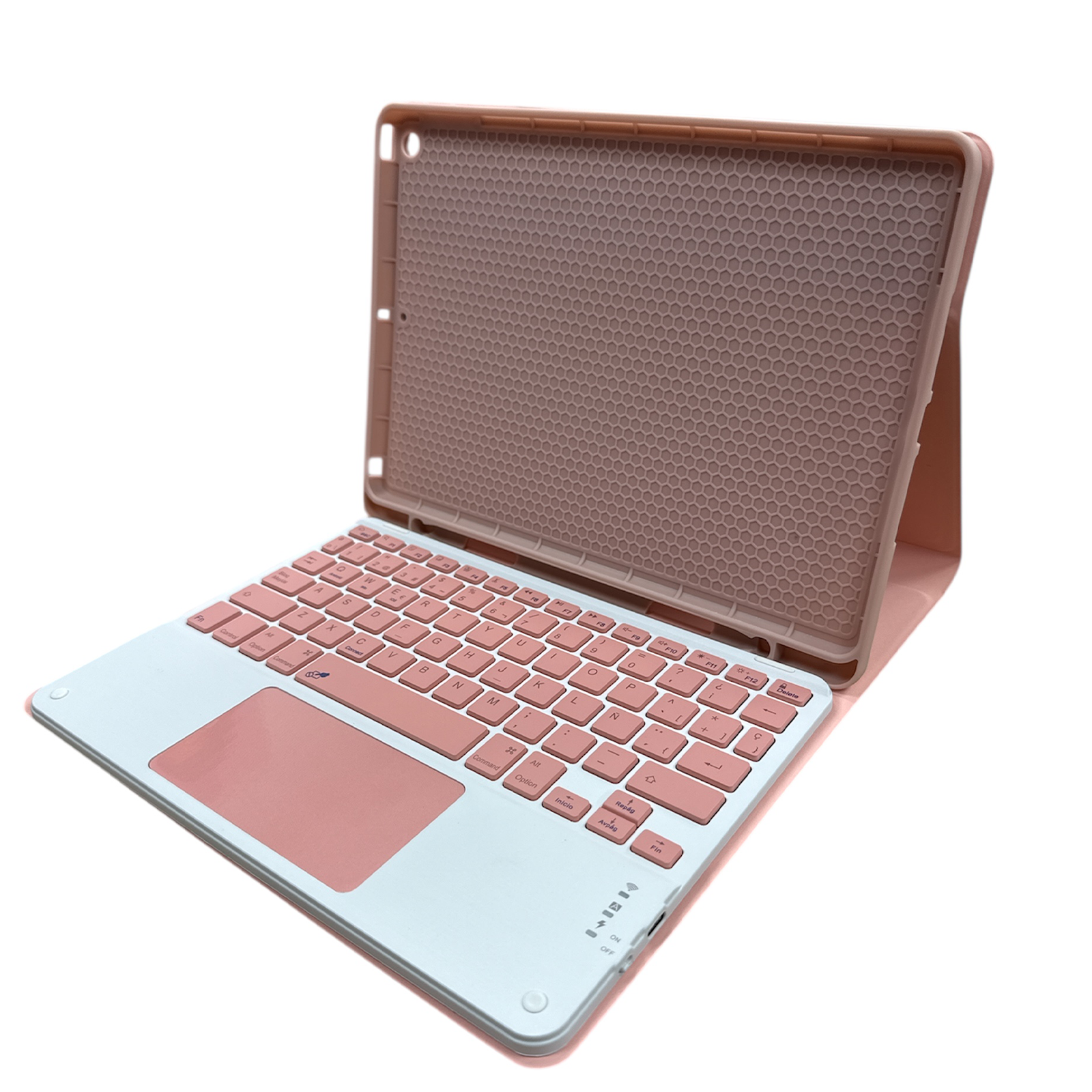 FUNDA PARA IPAD JOIGO 10.2 7 8 9NA + TECLADO ESPAÑOL TOUCHPAD ROSA - 4