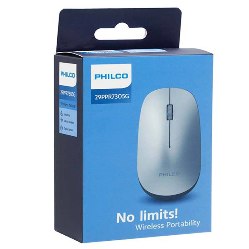 MOUSE INALÁMBRICO PHILCO CON RECEPTOR USB 7305 GRIS - 4
