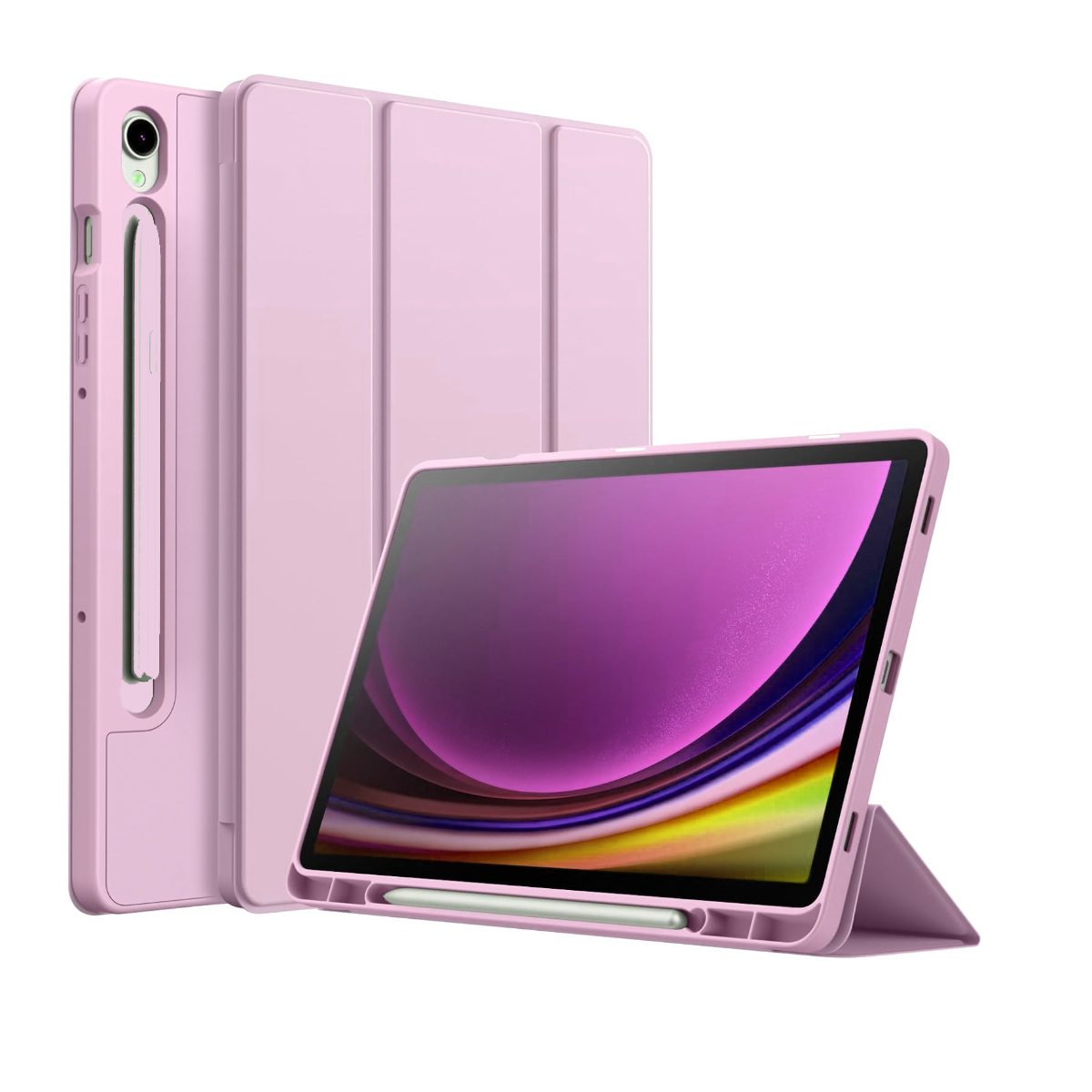 FUNDA JOIGO SMART COVER PARA SAMSUNG S9 FE 10.9 ROSA LAMINA VIDRIO - 2