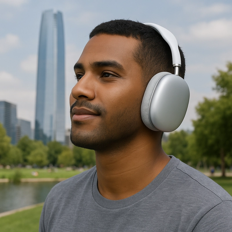 AUDÍFONOS MICROLAB AIR MAX PLATA BLUETOOTH - 7