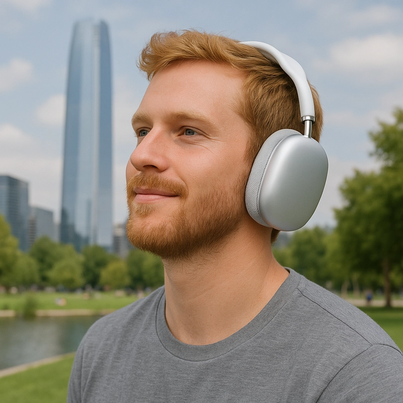 AUDÍFONOS MICROLAB AIR MAX PLATA BLUETOOTH - 9