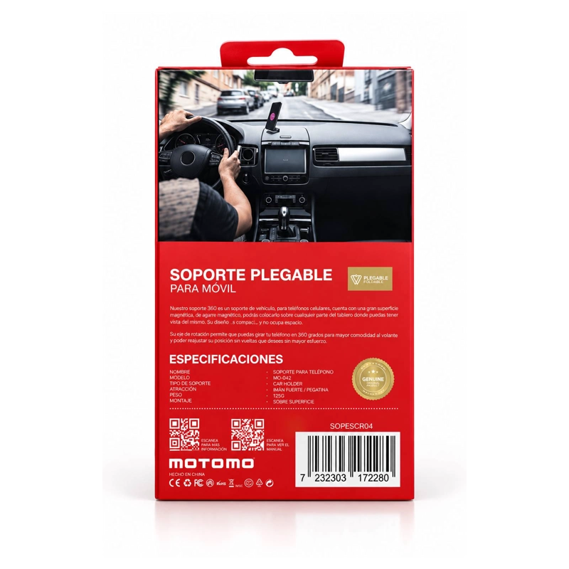 SOPORTE PARA AUTO MOTOMO IMANTADO CON BASE ADHESIVA PARA TABLERO - 3