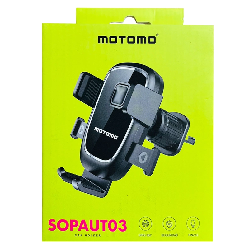 SOPORTE PARA AUTO MOTOMO CON SUJETADORES CONEXIÓN SALIDA DE AIRE - 2