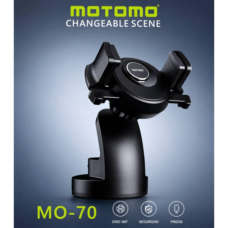 SOPORTE PARA AUTO MOTOMO CON ABRAZADERA BASE ADHESIVA AL TABLERO - 2