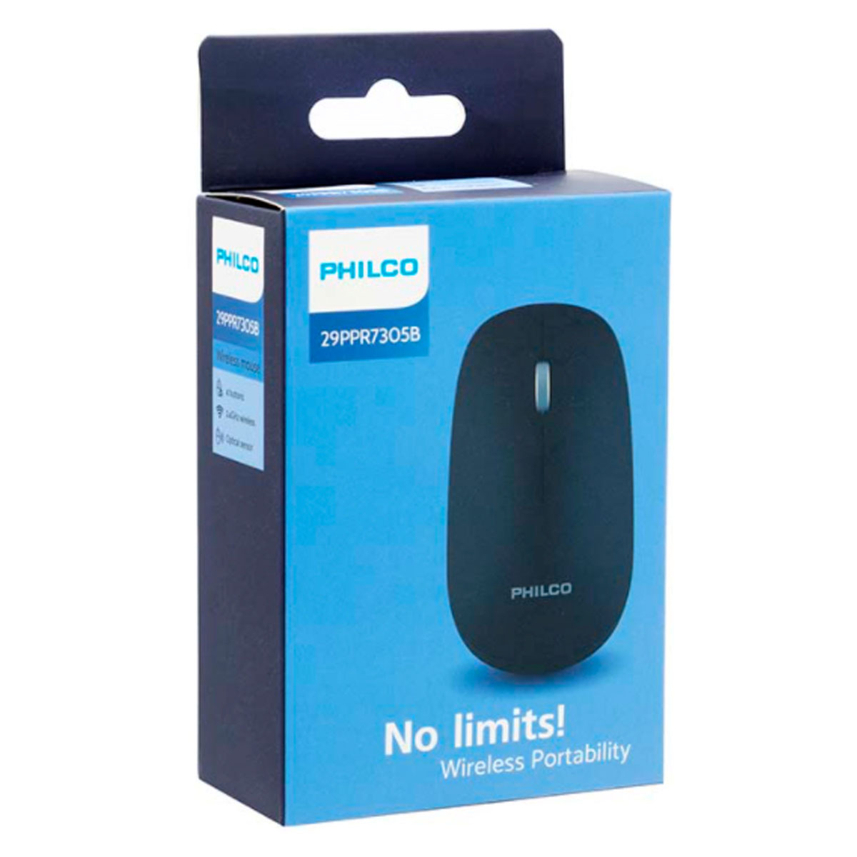 MOUSE INALÁMBRICO PHILCO OPTICO RECEPTOR USB 7305B NEGRO - 4