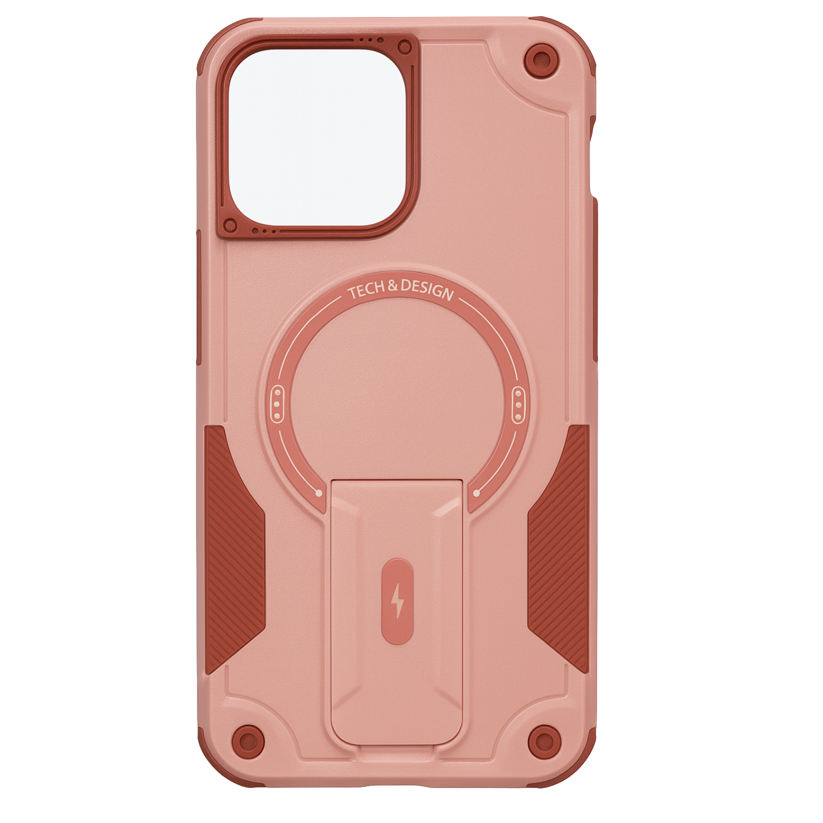 CARCASA IPHONE 13 14 JOIGO TIPO ARMOR MAGSAFE ROSADO - 1