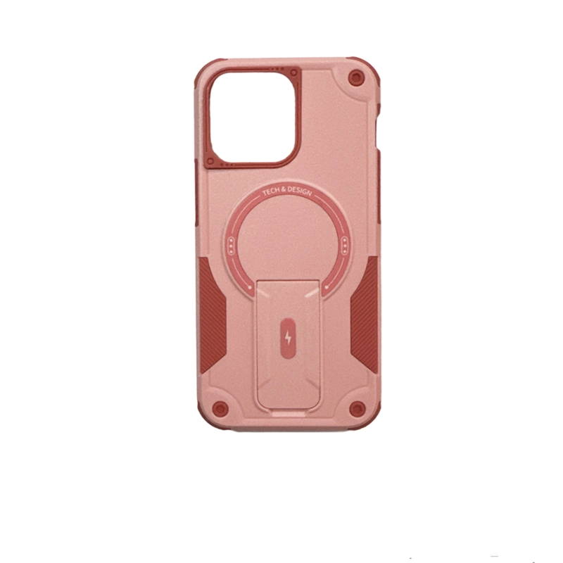 CARCASA IPHONE 13 14 JOIGO TIPO ARMOR MAGSAFE ROSADO - 5