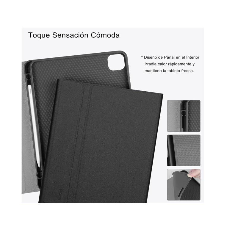 FUNDA CON TECLADO JOIGO ESPAÑOL PARA IPAD AIR 13 M2 2024 ROSADO - 3