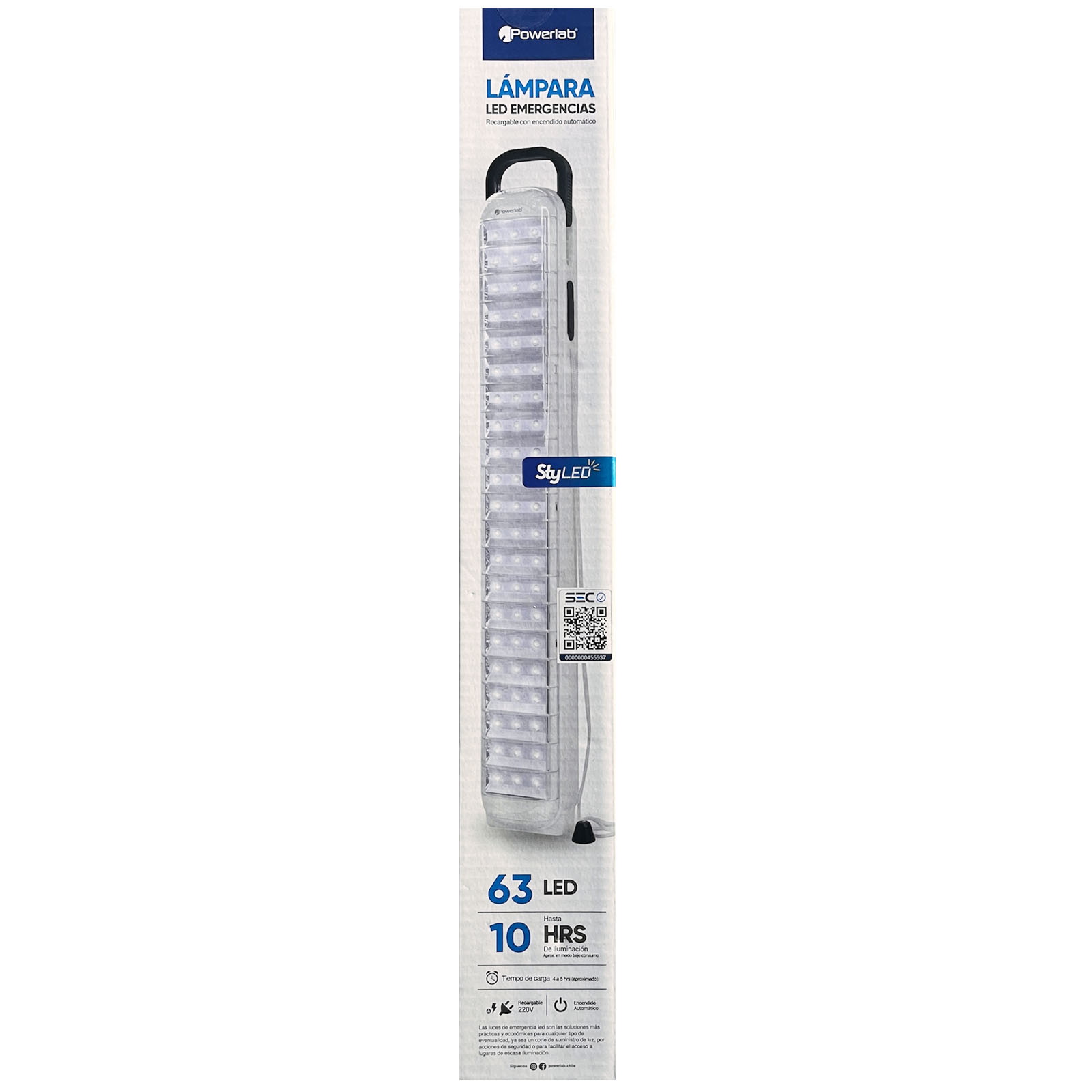 LAMPARA DE EMERGENCIA DE 63 LED RECARGABLE ALTA ILUMINACION - 5