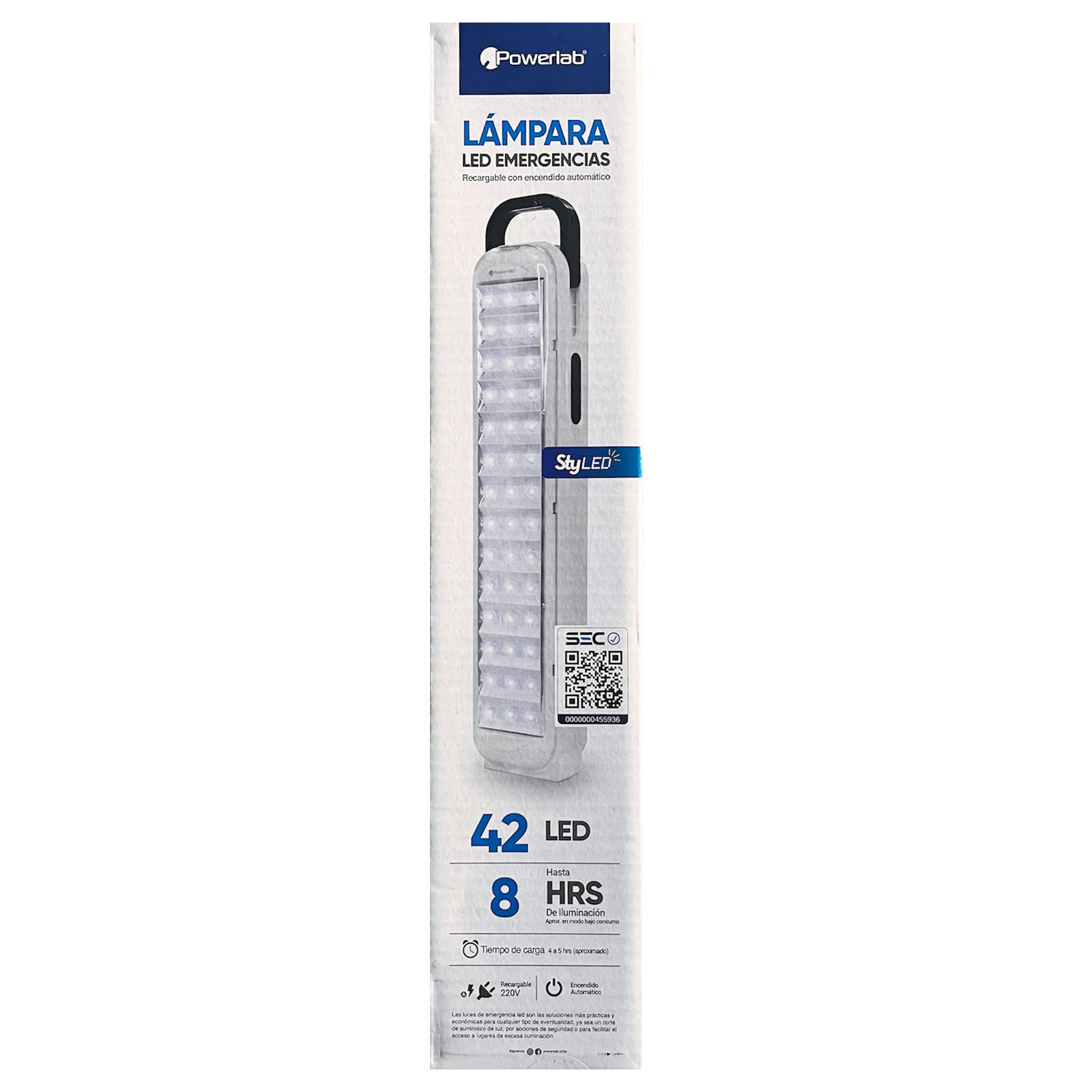 LAMPARA DE EMERGENCIA DE 42 LED RECARGABLE ALTA ILUMINACION - 5