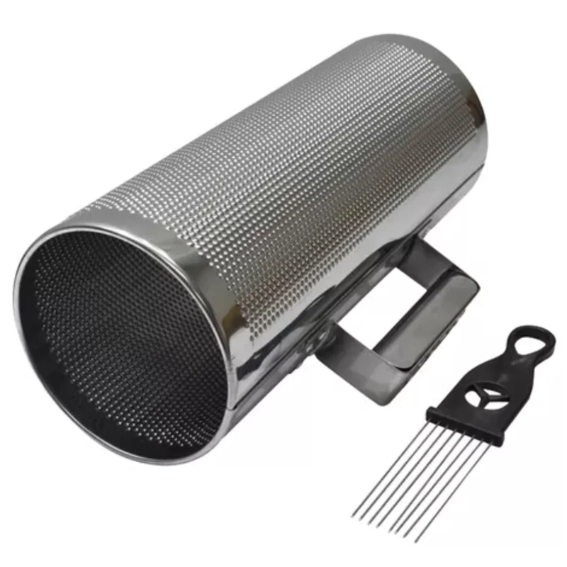 GUIRO METALICO ABIERTO 5X12 PULGADAS PLATEADO INCLUYE PEINE - 2