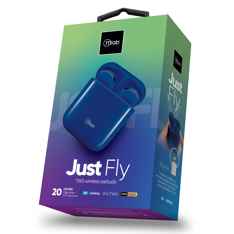AUDIFONOS INALAMBRICOS BLUETOOTH MICROLAB JUST FLY AZUL - 4