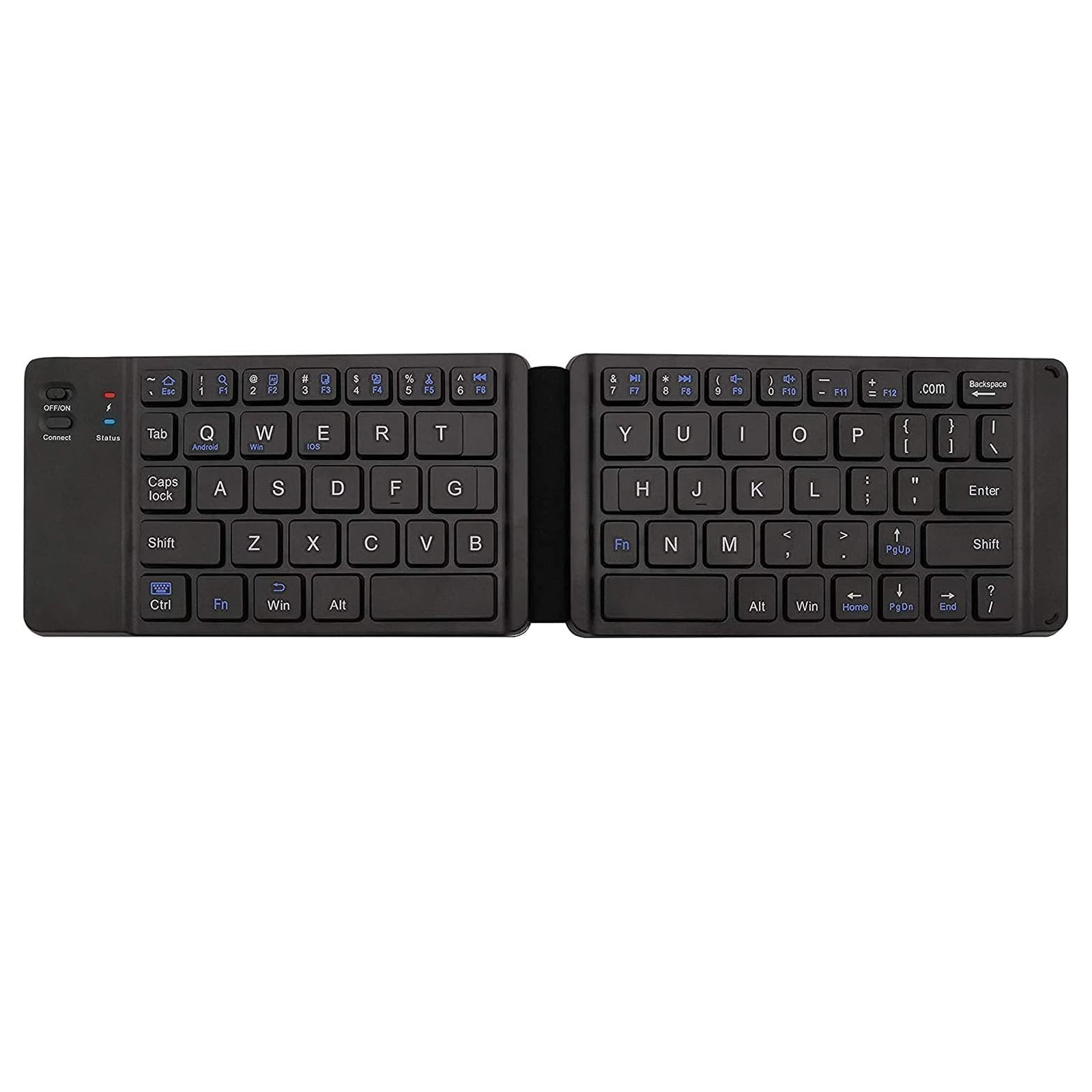 TECLADO BLUETOOTH RECARGABLE PORTATIL DELGADO PLEGABLE NEGRO - 1