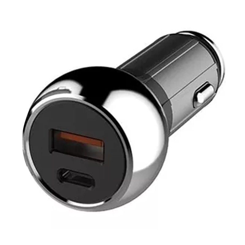 CARGADOR DE AUTO USB C DE 52.5W PROTECCIÓN CARGA RAPIDA GRIS - 2