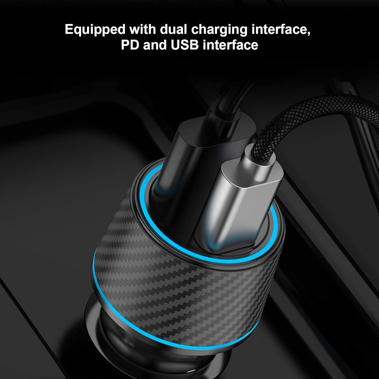 CARGADOR DE AUTO USB C 52.5W PROTECCIÓN CARGA RAPIDA NEGRO - 4