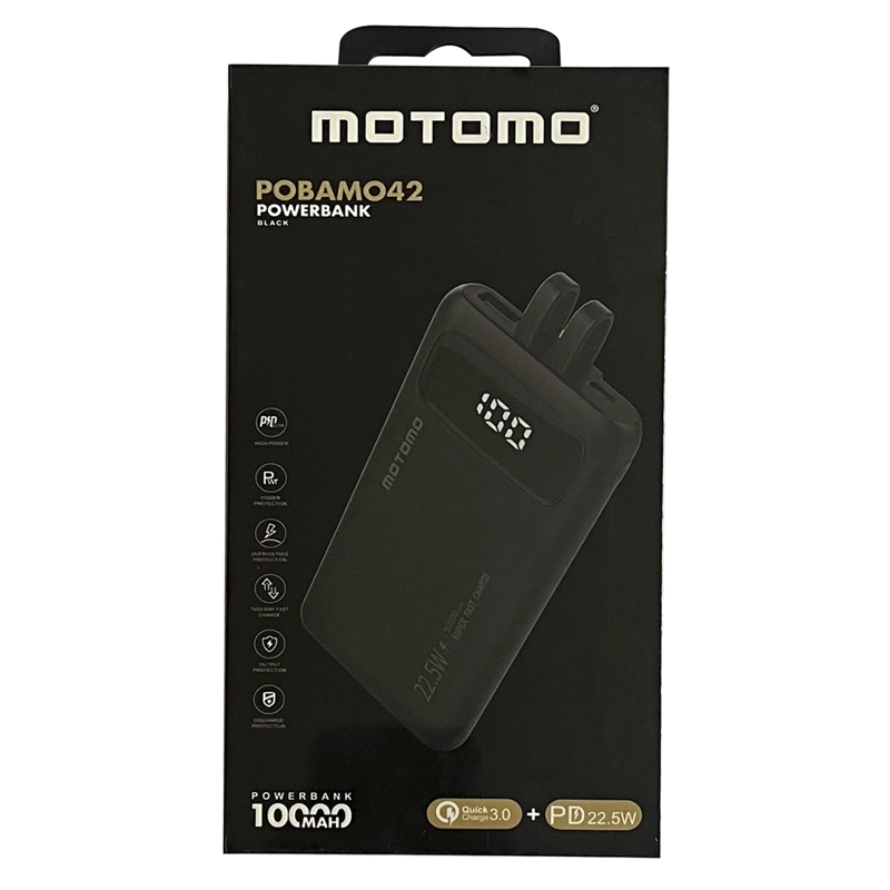 BATERIA EXTERNA POWERBANK PORTATIL NEGRO 10000MAH P042 - 4