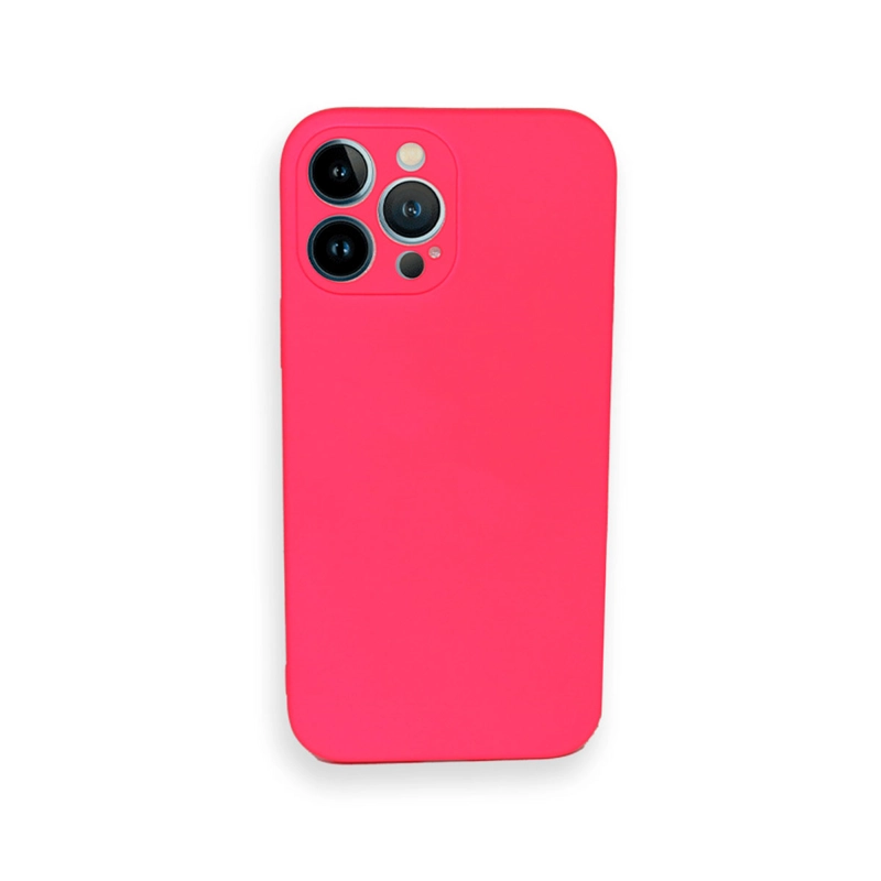 CARCASA COMPATIBLE CON IPHONE 14 PRO GOMA FUCSIA - 1