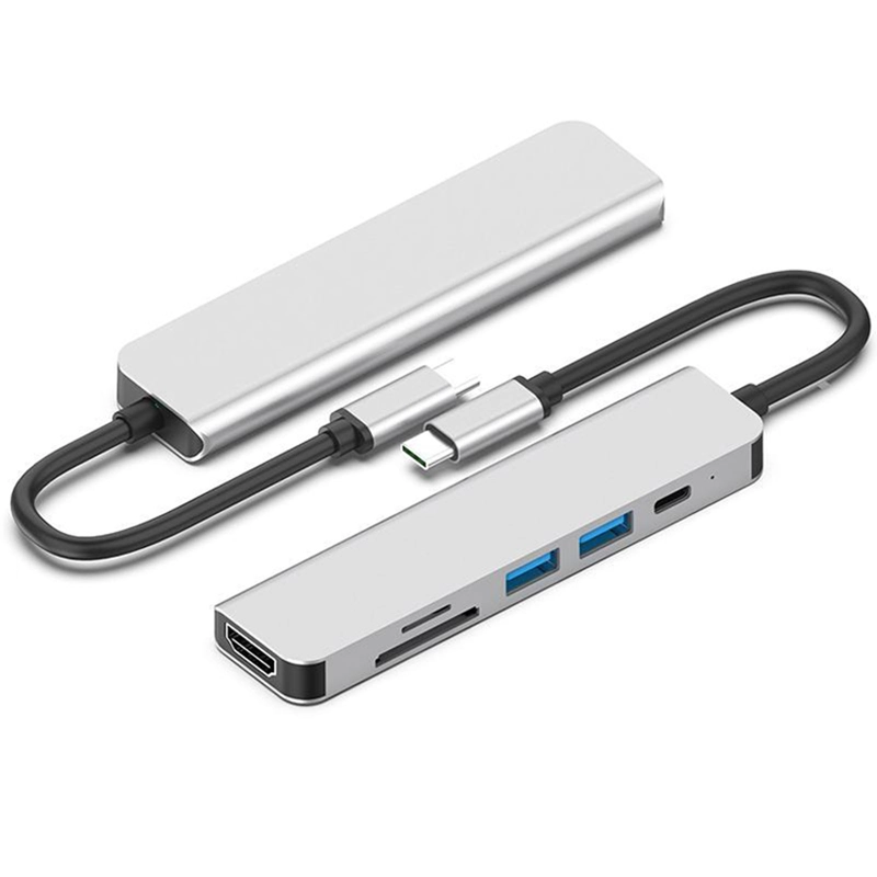 ADAPTADOR USB-C 6 EN 1 BYL-2010 HDMI 4K+USB3.+USB2+SD+TF+PD - 1