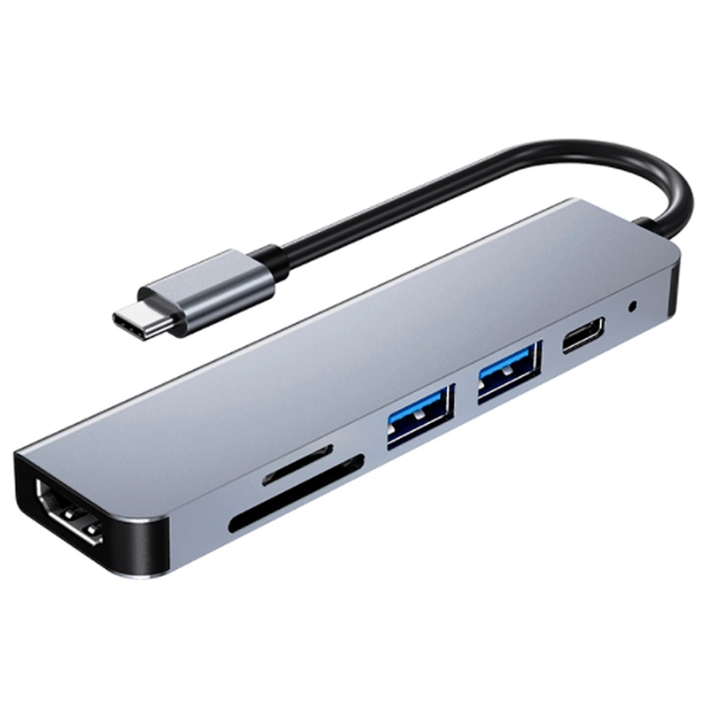 ADAPTADOR USB-C 6 EN 1 BYL-2010 HDMI 4K+USB3.+USB2+SD+TF+PD - 2