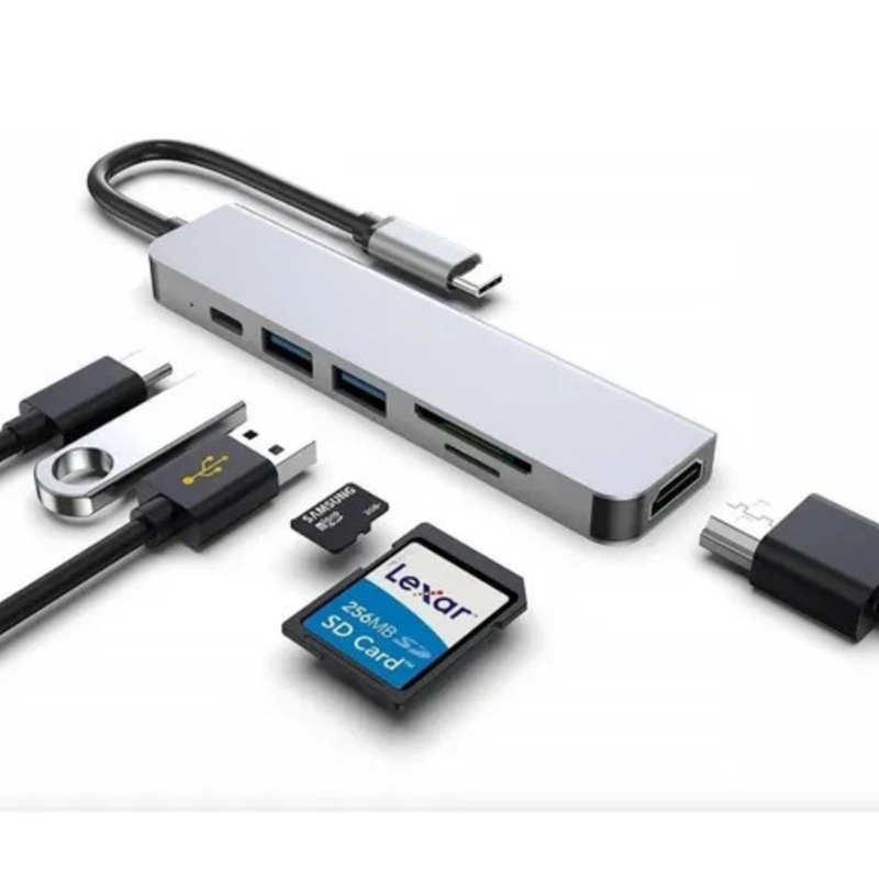 ADAPTADOR USB-C 6 EN 1 BYL-2010 HDMI 4K+USB3.+USB2+SD+TF+PD - 3