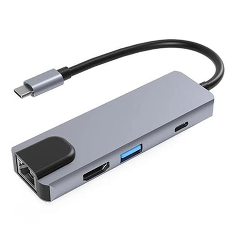 MOTOMO ADAPTADOR JOIGO TIPO C 6 EN 1 BYL-2017 HDMI 4K+USB3.0+LAN+SD+TF+PD