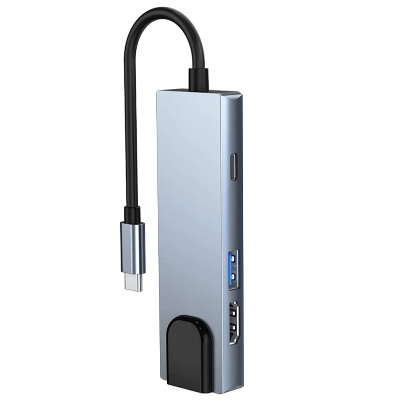 ADAPTADOR JOIGO TIPO C 6 EN 1 BYL-2017 HDMI 4K+USB3.0+LAN+SD+TF+PD - 3