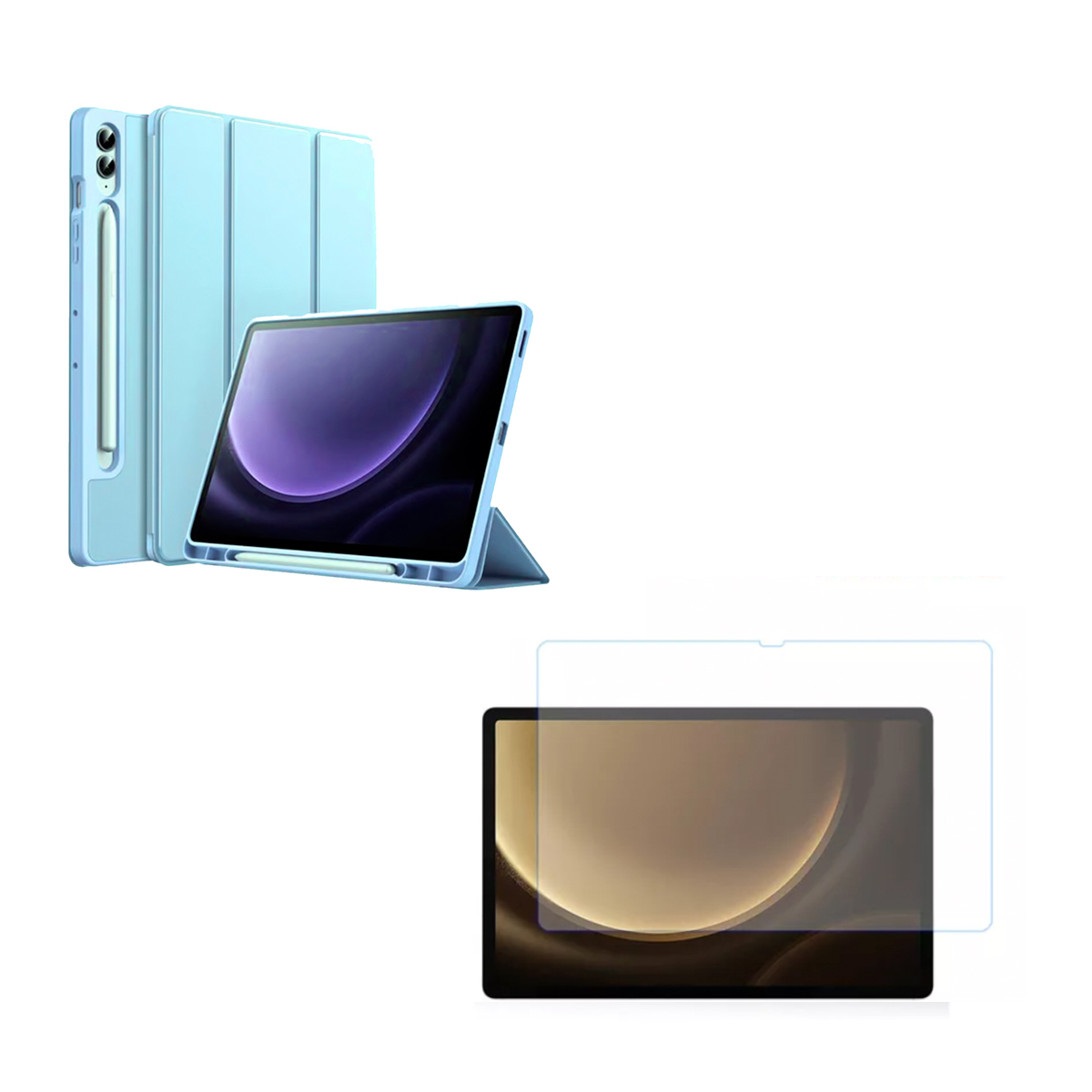 FUNDA JOIGO LAMINA PARA TABLET SAMSUNG S9 FE + PLUS CELESTE - 1