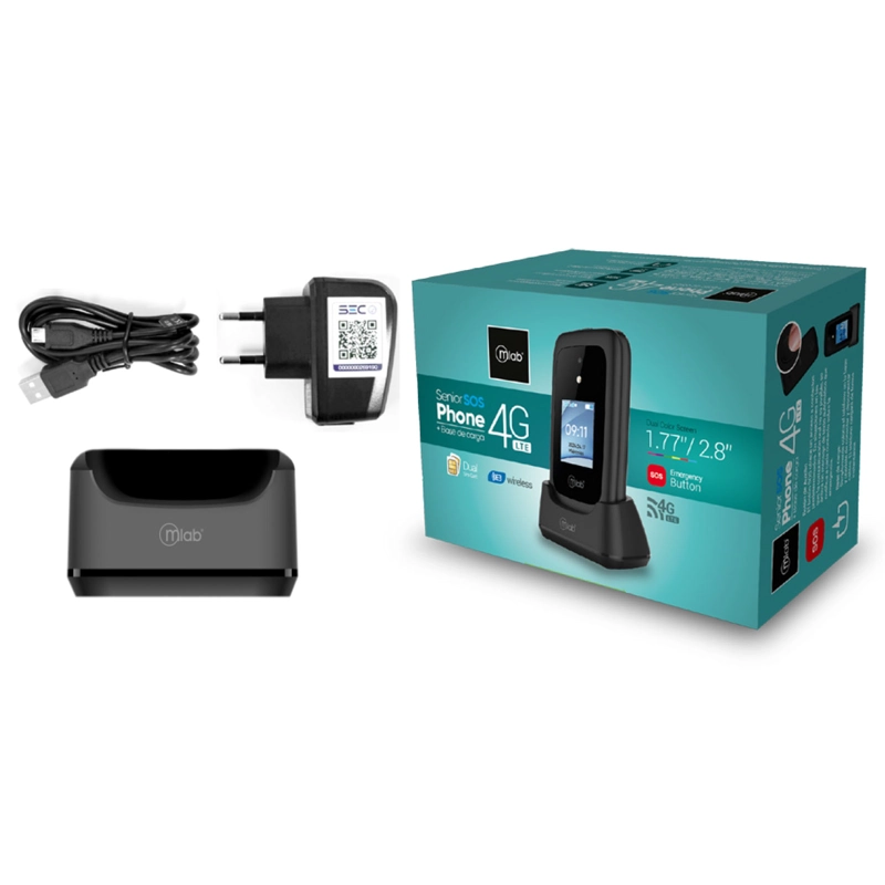 CELULAR MICROLAB TELEFONO ADULTO MAYOR 4G DOBLE PANTALLA 2.8' DUALSIM - 4