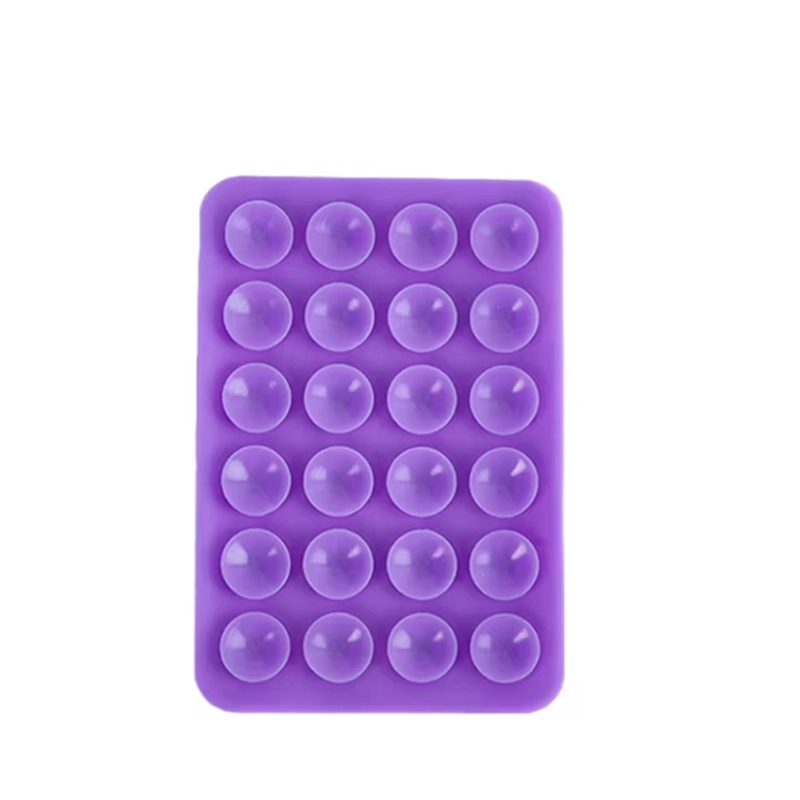 SOPORTE DE SILICONA VENTOSA ADHESIVO PARA CELULAR LILA - 1