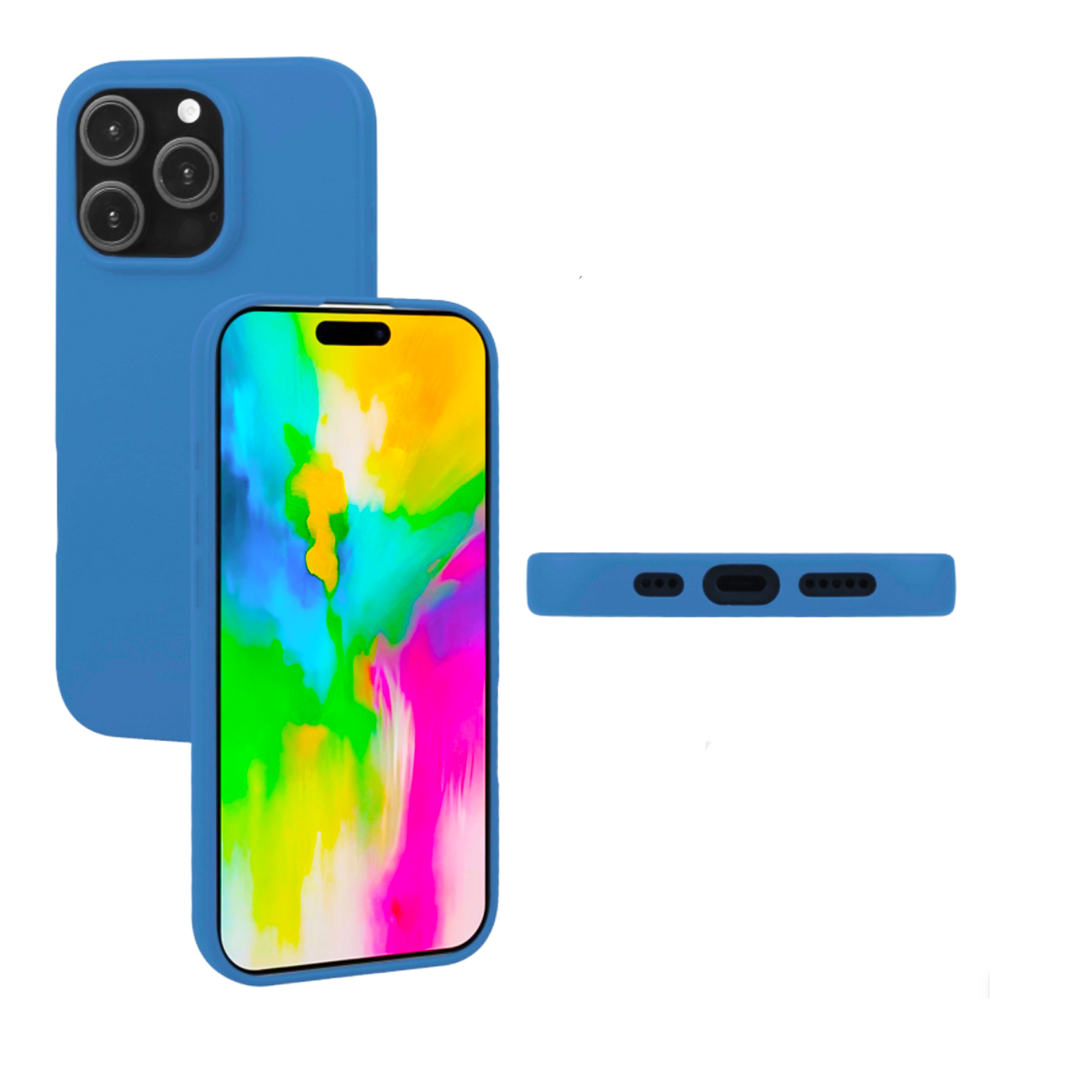 CARCASA IPHONE 16 PRO MAX JOIGO GOMA AZUL - 3