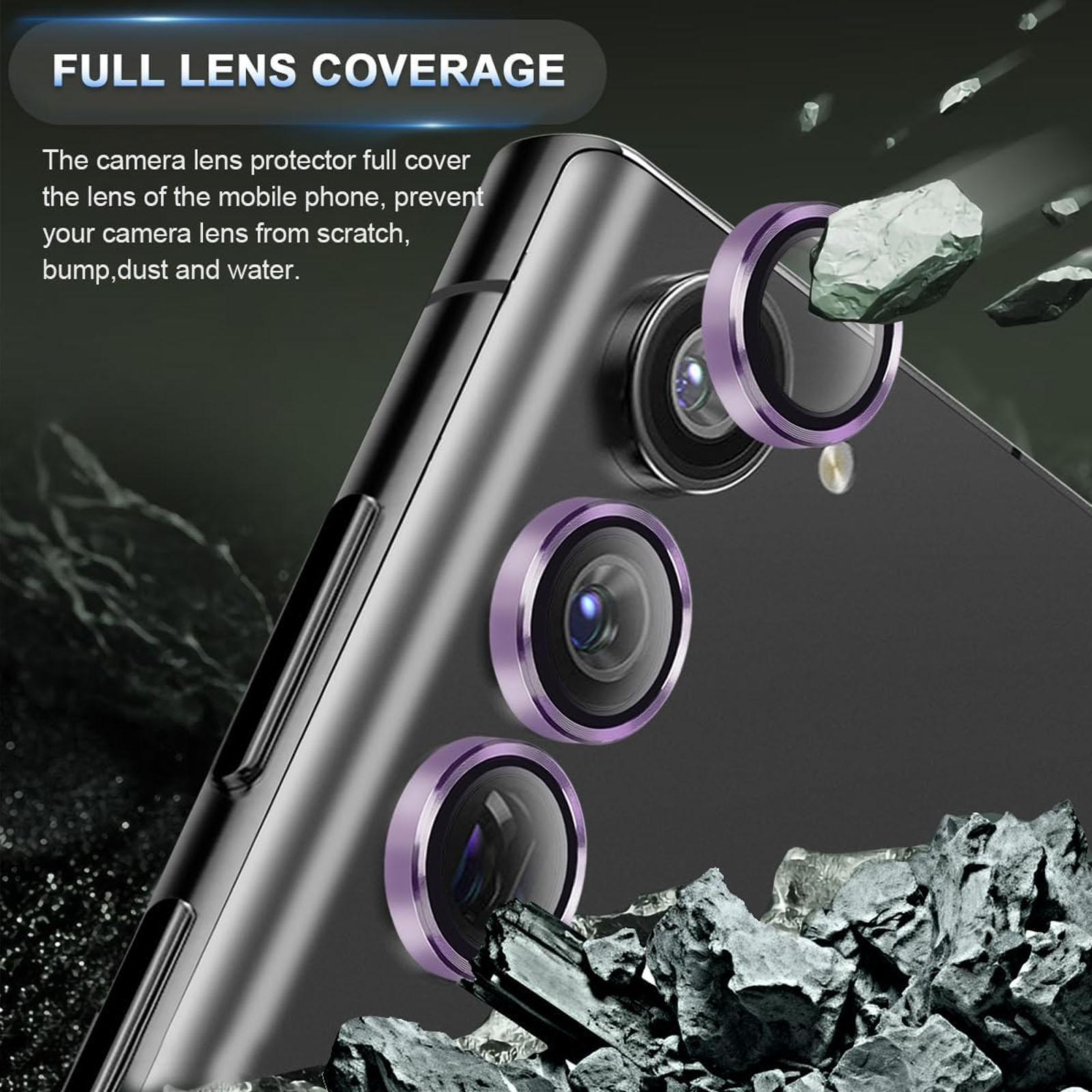 PROTECTOR JOIGO DE LENTE CAMARA PARA SAMSUNG S24 METALIZADO LILA - 2