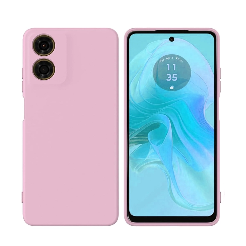 CARCASA GOMA PARA MOTOROLA G04 / G04S ROSADO - 1
