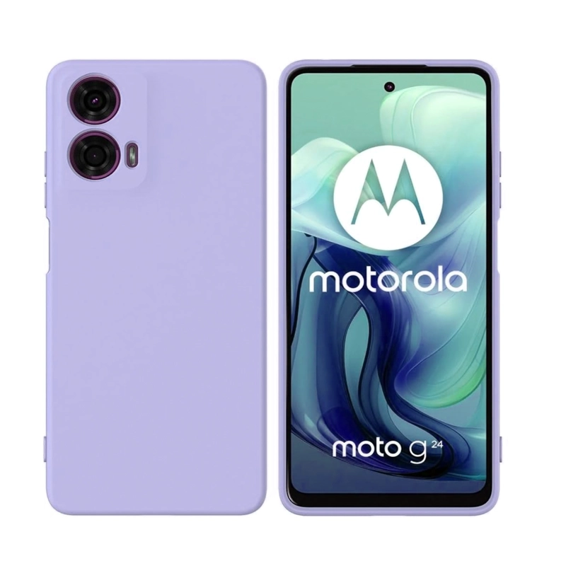 CARCASA COMPATIBLE CON MOTOROLA G24 POWER GOMA LILA - 1
