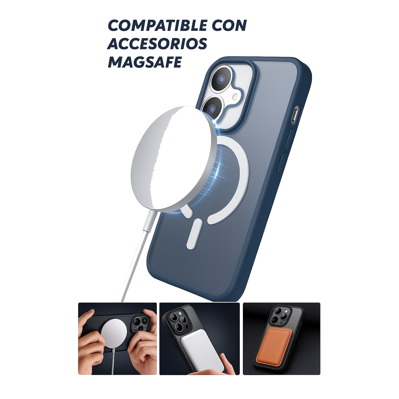 CARCASA IPHONE 16 PRO JOIGO MATTE MAGSAFE AZUL - 6