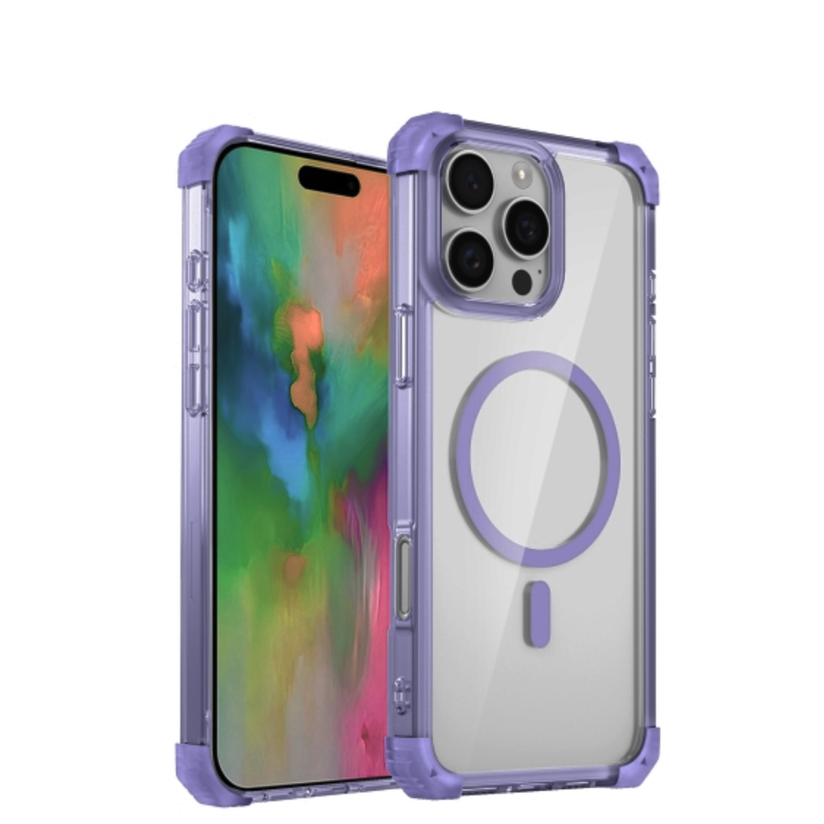 CARCASA IPHONE 16 PRO MAX JOIGO CLEAR MAGSAFE MORADA - 1