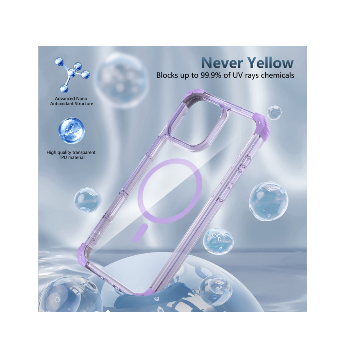 CARCASA IPHONE 16 PRO MAX JOIGO CLEAR MAGSAFE MORADA - 3